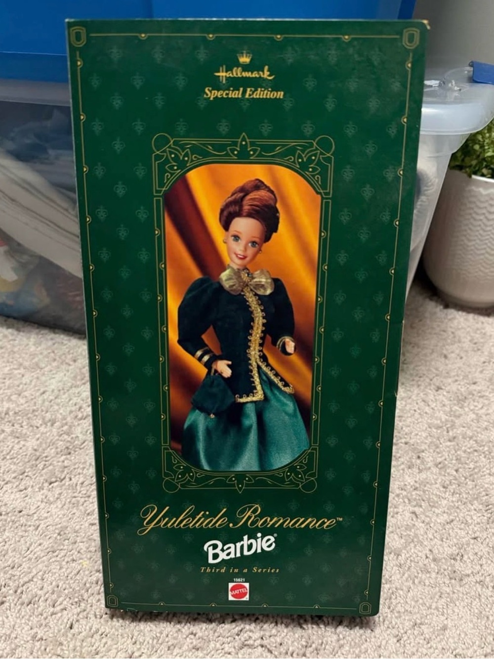Barbie Yuletide Romance Green & Gold Collector Box Art